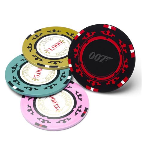 james bond poker chip coasters